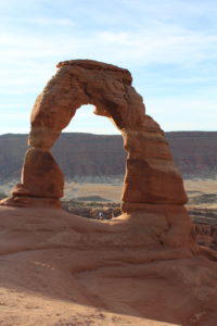 Delicate Arch. That little figure underneath is my friend Judy doing a yoga pose!